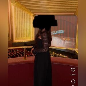 Black midi dress self portrait